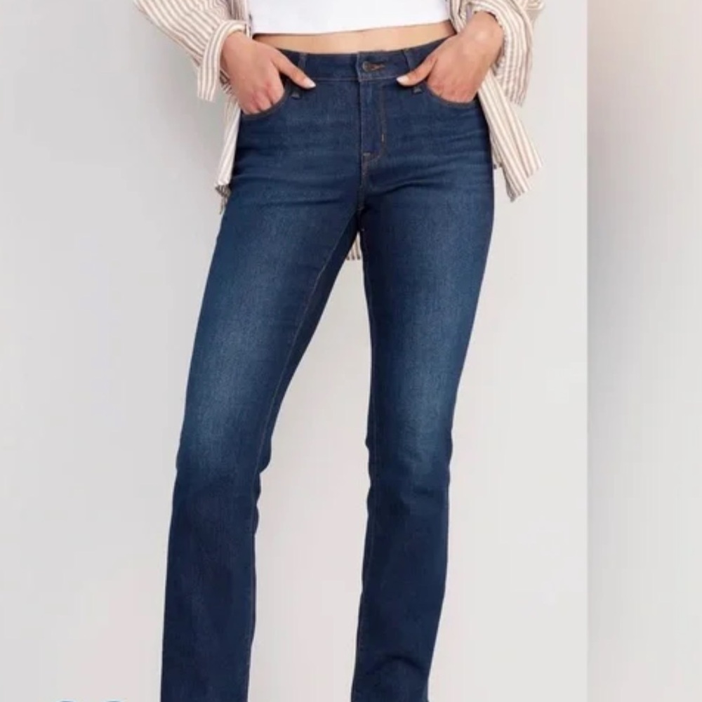 Old Navy Curvy Profile Mid Rise Blue Jeans Sz 14 Short